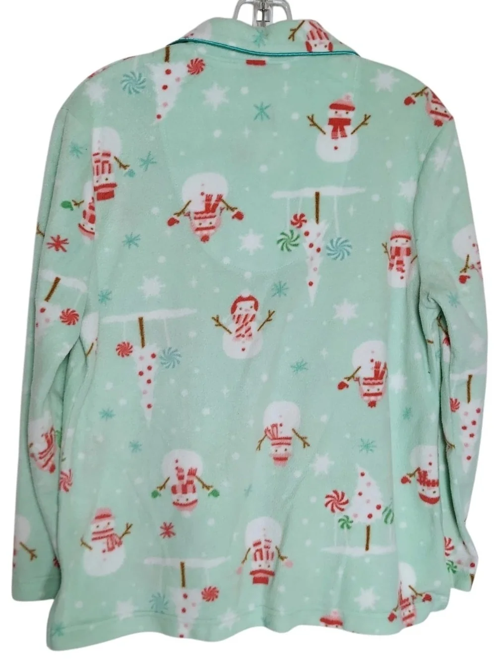 Cozy Green Snowman Kids Pajama Set by Karen Neuburger